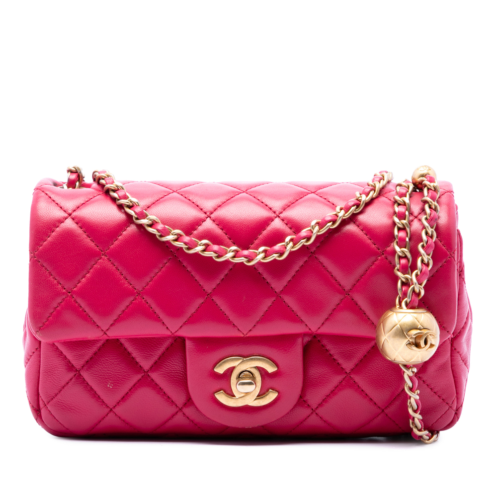 Pre-Loved Chanel Mini Rectangular Classic Lambskin Pearl Crush Single Flap